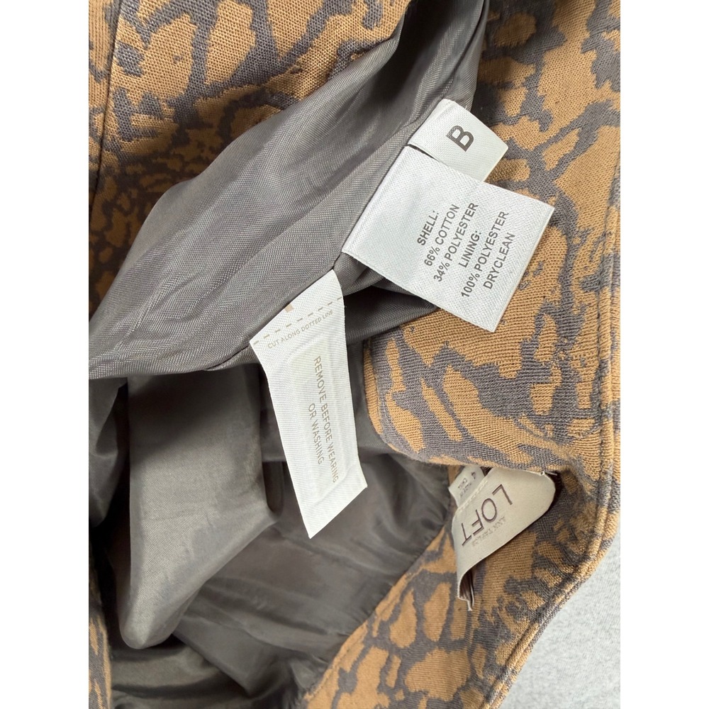 Ann Taylor LOFT Brown Tan Jacquard Abstract Animal Print Mini Skirt Size 4 - Picture 7 of 8